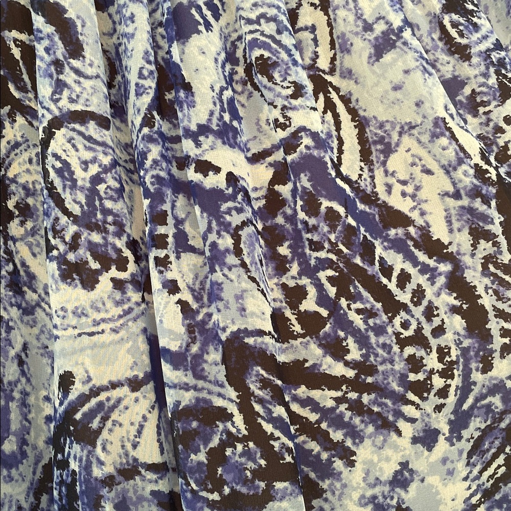 BCBGMAXAZRIA Ellie Blue Paisley Maci Dress 100% silk - Picture 8 of 8